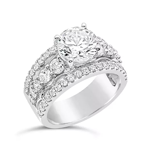 Wide Band Diamond Ring