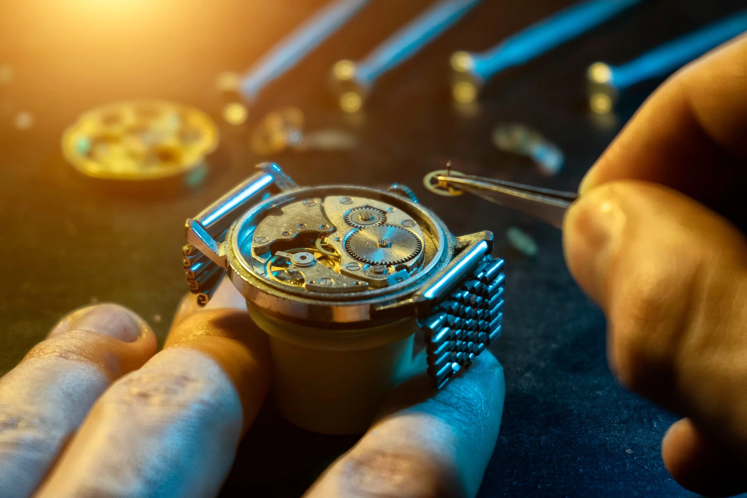 fixing a watch in detail